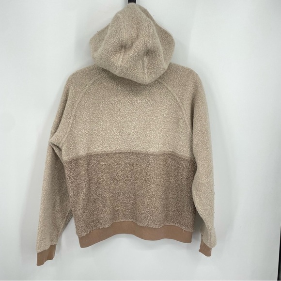 Outdoor Voices OV Megafleece pullover half zip hoodie beige Sz S - Picture 3 of 7
